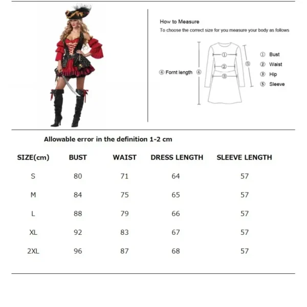 Pirate Fancy Medoeval Gothic Dress - Image 3